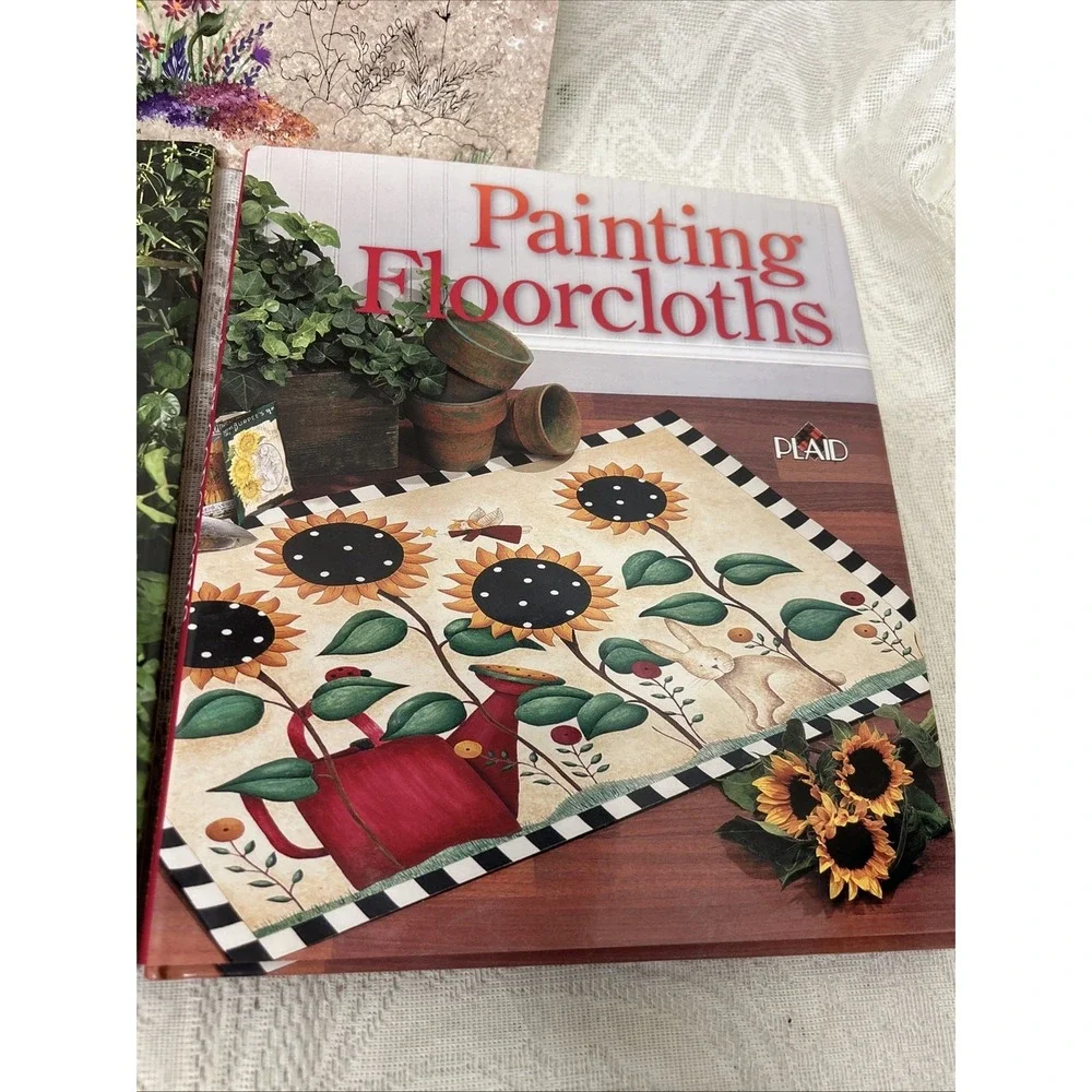 2 Painting Books By Plaid, Painted‎ Birdhouses, Floor cloths Instructions Guide